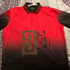 Versace Men's Red and Black Shirt